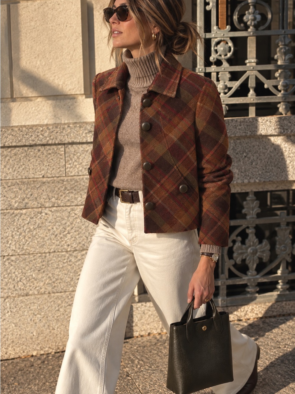 Jones New York Signature Petite 100% Wool Plaid Jacket – Petite Small
